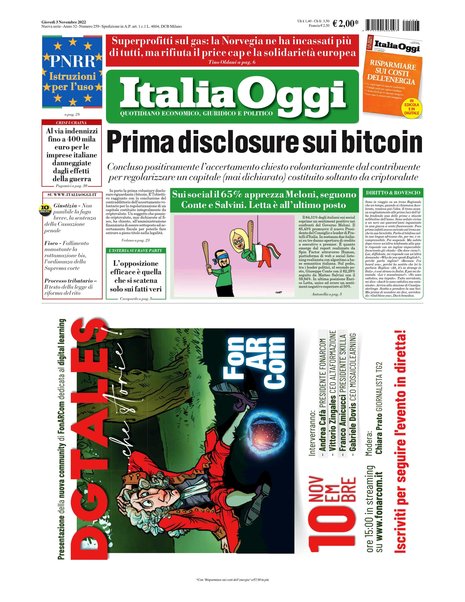 Italia oggi : quotidiano di economia finanza e politica